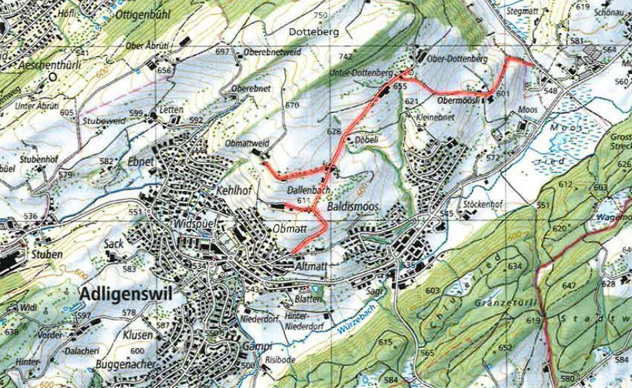 Kartenausschnitt Dottenbergstrasse Sperrung